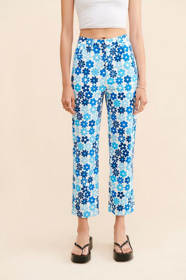 Another Girl Floral Cropped Jeans #3