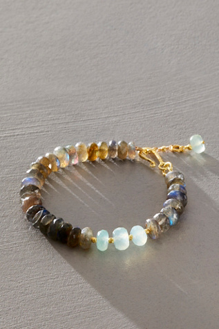 Robindira Labradorite Bracelet by Robindira Unsworth at Free People in Gold