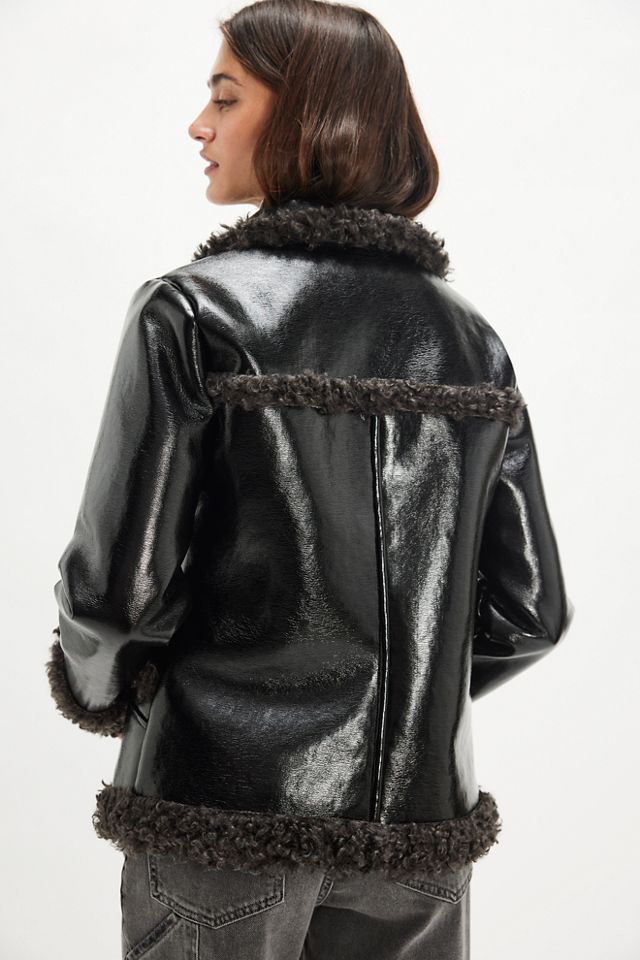 Anna Sui Faux Fur Trim Leather Jacket #1