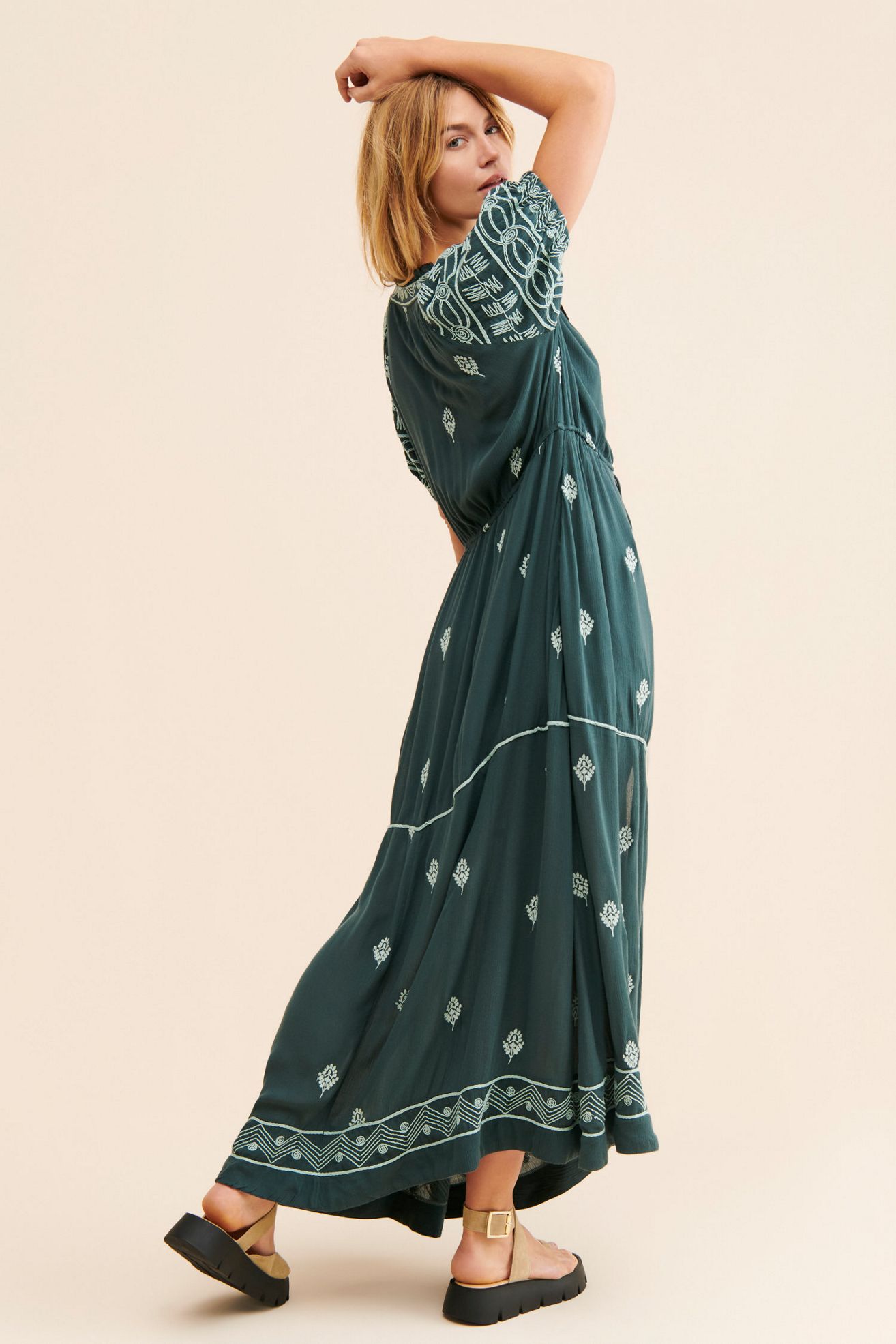 Riley Embroidered Maxi Dress