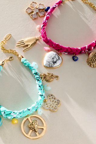 Sky Charm Anklet by Free People in Blue