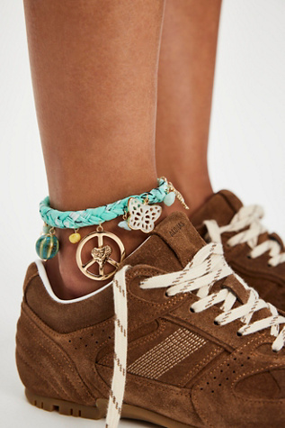 Sky Charm Anklet by Free People in Blue