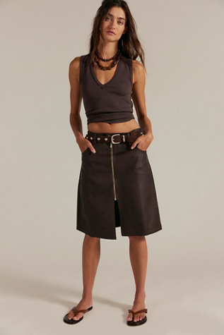 Jupe mi-longue végétalienne Sycamore We The Free en Rusty, pour femme taille: 28 chez Free People