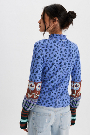 Женский топ We The Free Bold Bowery Cuff, цвет: Синий / Комбинированный — фото 3