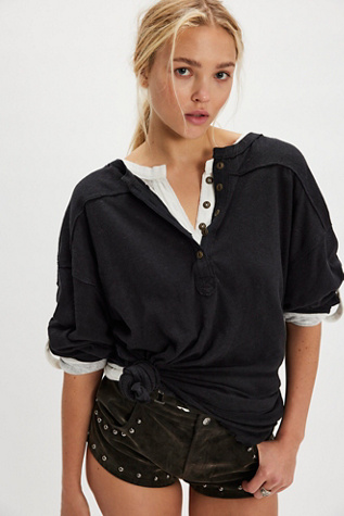 We The Free Cotton-Linen Henley Tee