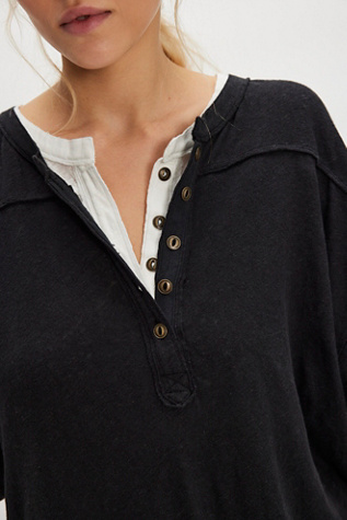 We The Free Cotton-Linen Henley Tee