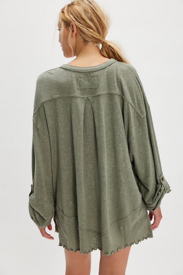 We The Free Cotton-Linen Henley Tee #1