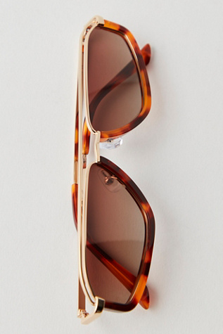 Eleventh Hour Small Aviator Sunglasses at Free People in Brown