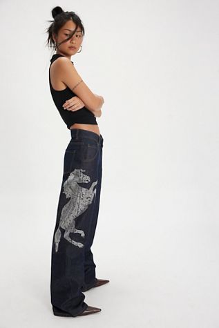 Understated Leather Party Horse Jeans
