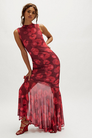 Saemdi Abstract Mesh Tank Maxi Dress product page