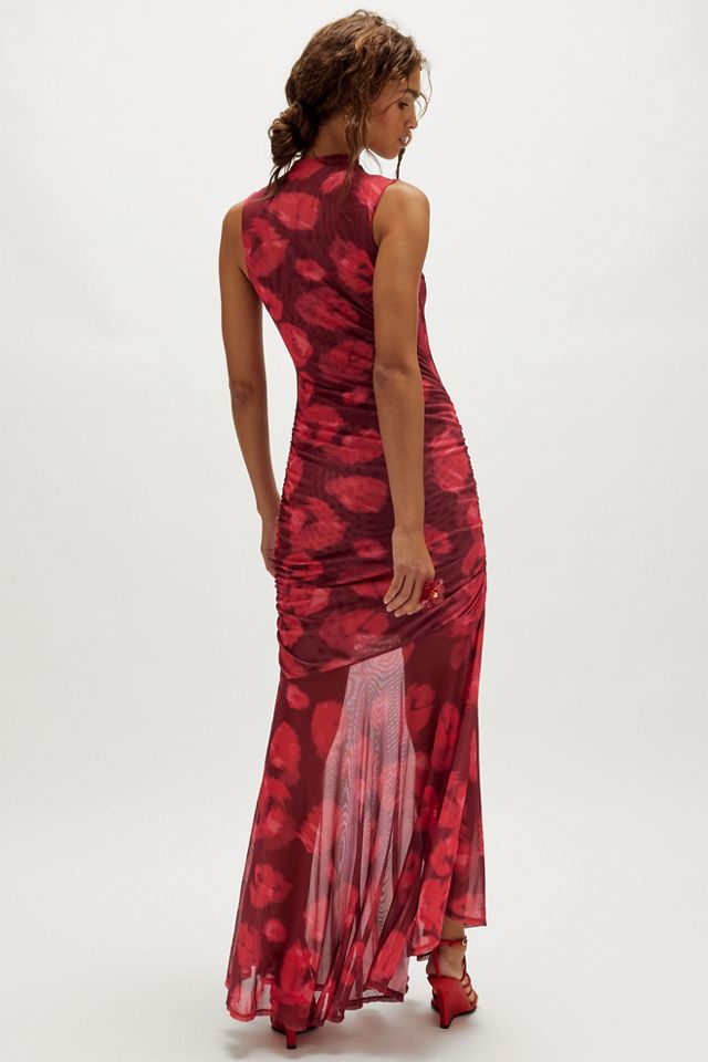 Saemdi Abstract Mesh Tank Maxi Dress #1