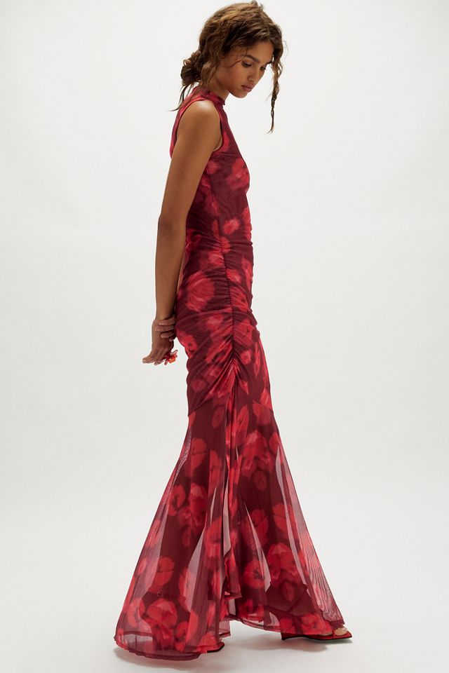 Saemdi Abstract Mesh Tank Maxi Dress #3
