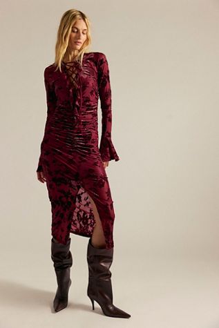 Robe midi en maille floquée Saemdi