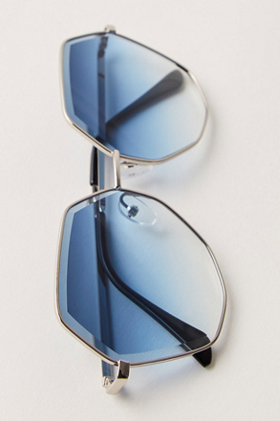 Jolene Oversized Round Sunglasses by Free People in Silver