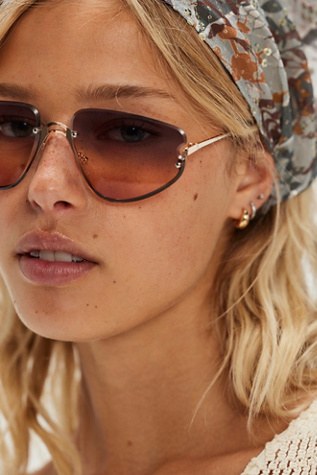 Bennie Rimless Sunglasses by Free People in Gold