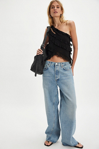 AGOLDE Twist Low-Slung Baggy Jeans at Free People in Light Wash, Size: 26