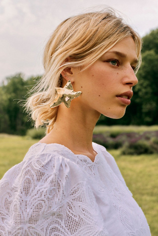 Ursa Oversized Stud Earrings by Free People in Gold