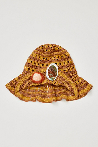 Seashell Bucket Hat by PARDOhats at Free People in Tan