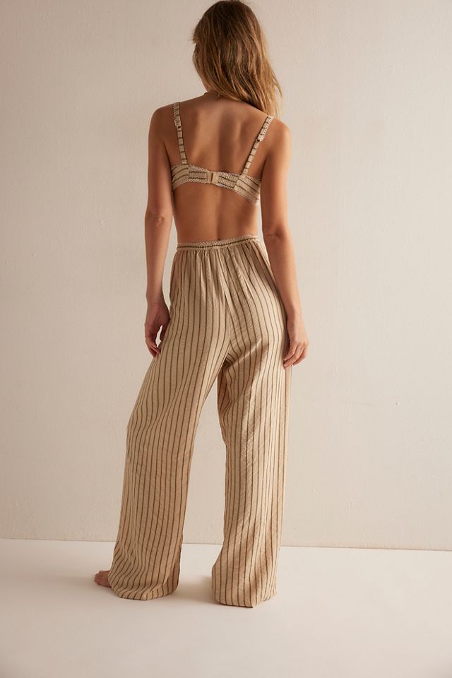 For Love & Lemons Mindy Striped Wide-Leg Pants #1