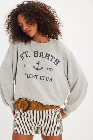 St. Barth Yacht Club Sweatshirt by Chaser at Free People in Grey, Size: M