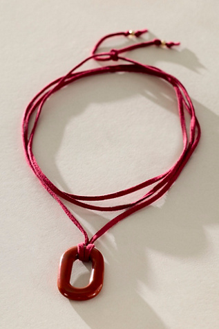 ALV Stone On Suede Necklace at Free People in Red