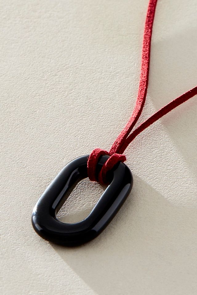 ALV Semiprecious Stone On Suede Necklace #1