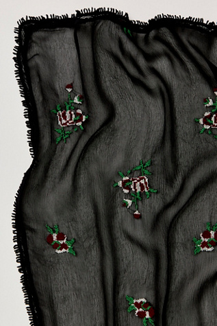 Annabelle Embroidered Sheer Scarf
