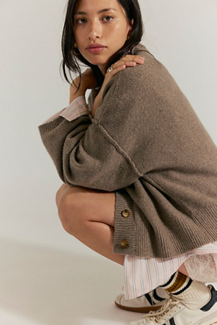 Cool Of The Night Cardi by Free People in Brown, Size: XS