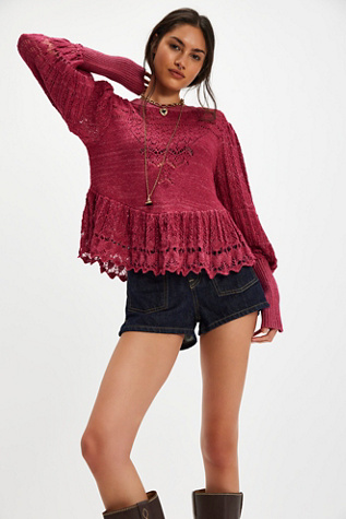 Lucinda Sweater by Free People in Red, Size: M