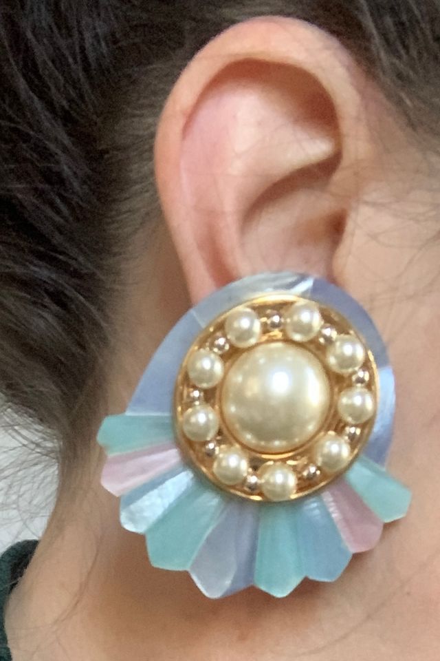 Vintage 1980s Pearl Statement Earrings Selected by SharpLilTeeth #1