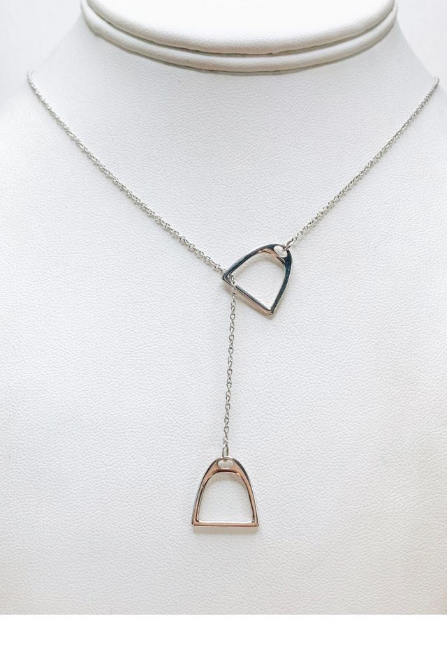 Vintage Sterling Designer Stirrup Lariat Necklace Selected by Lux Revival #1