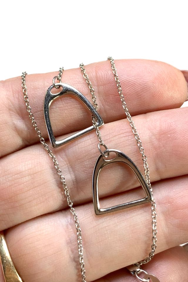 Vintage Sterling Designer Stirrup Lariat Necklace Selected by Lux Revival #2