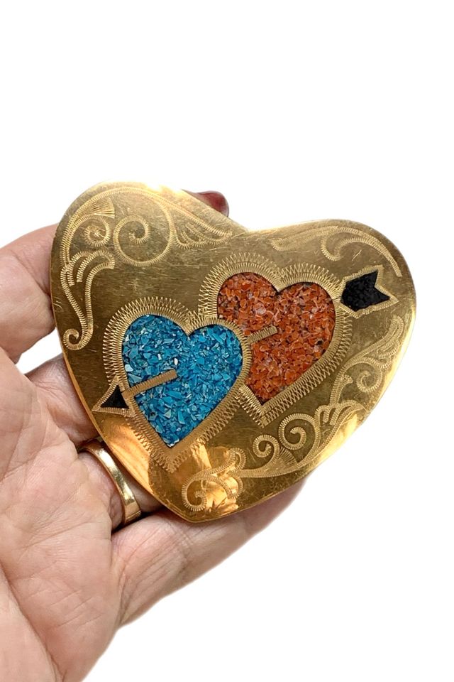Vintage Vintage Sweetheart Western Belt Buckle with Gemstones Selected by Lux Revival #1