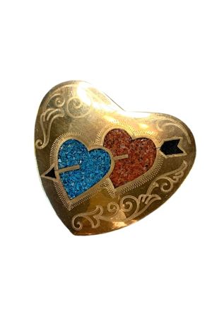 Vintage Vintage Sweetheart Western Belt Buckle with Gemstones Selected by Lux Revival