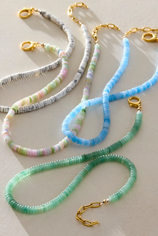 ALV Anguilla Semiprecious Stone Necklace at Free People in White