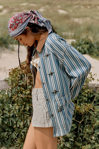 Manteau de grange en denim rayé We The Free en Wagner Stripe, pour femme taille: XS chez Free People