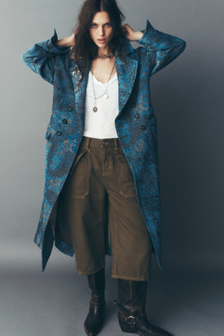 Duster Micah par Free People en Blue Paisly, pour femme taille: XL