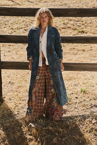 Micah Duster Jacket by Free People in Blue, Size: S