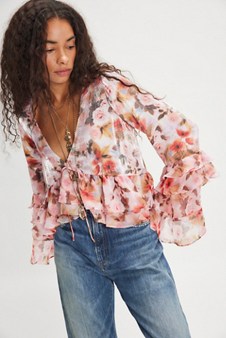 For Love and Lemons Blondie ブラウス ボディスーツ For Love & Lemons Blondie Embroidered Bodysuit Rose Floral l