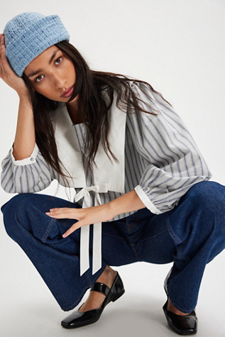 For Love & Lemons Linen Stripe Top