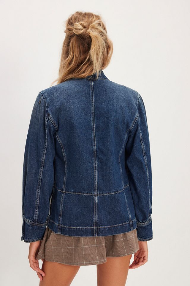 We The Free Imogene Denim Officer Jacket #7