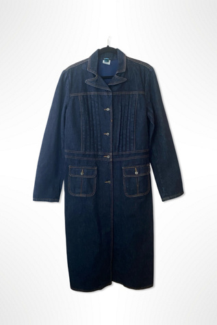 1990s Dark Denim Trench Selected By Ritual Vintage