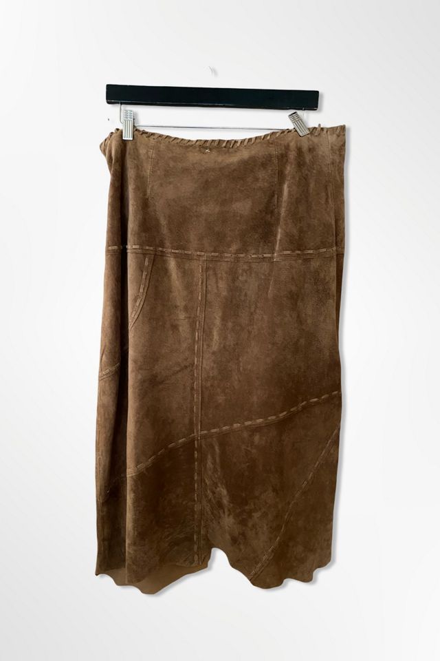 Y2K Draped Suede Skirt Selected By Ritual Vintage #1