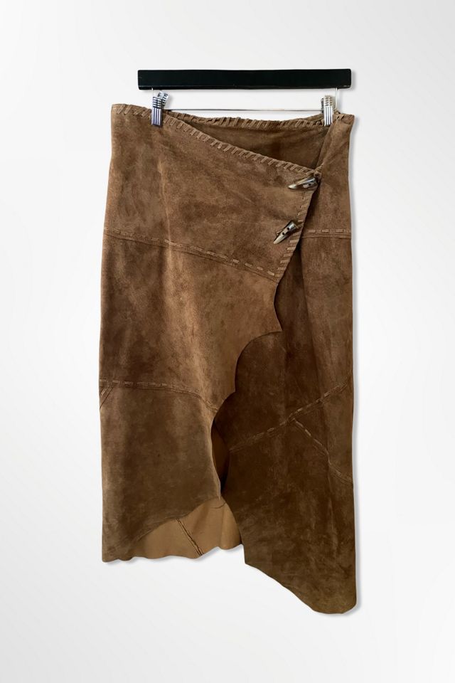 Y2K Draped Suede Skirt Selected By Ritual Vintage #2