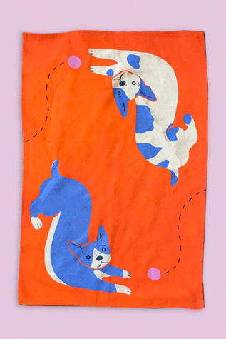 Supra Endura Terrier Tea Towel at Free People in Red, Size: 16" X 24"