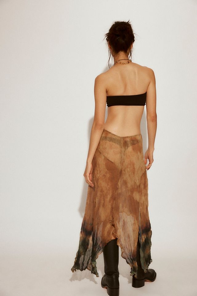 ESTHE Trapeze Crinkle Sheer Midi Skirt #1
