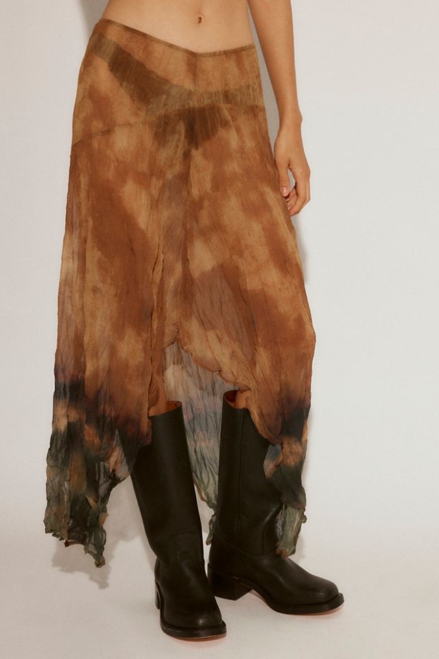 ESTHE Trapeze Crinkle Sheer Midi Skirt #2