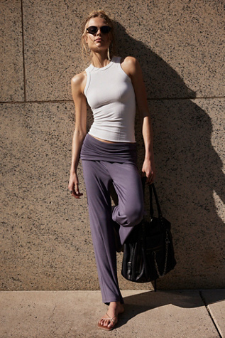 Good Feels Fold-Over Pants by free-est at Free People in Aged Plums, Size: Large