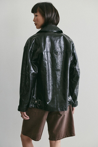 Женская куртка We The Free Sloane Vegan Leather, цвет: Чёрный — фото 2