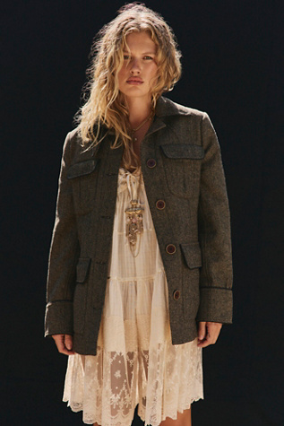 Renaux Officer Jacket by Free People in Brown, Size: XL